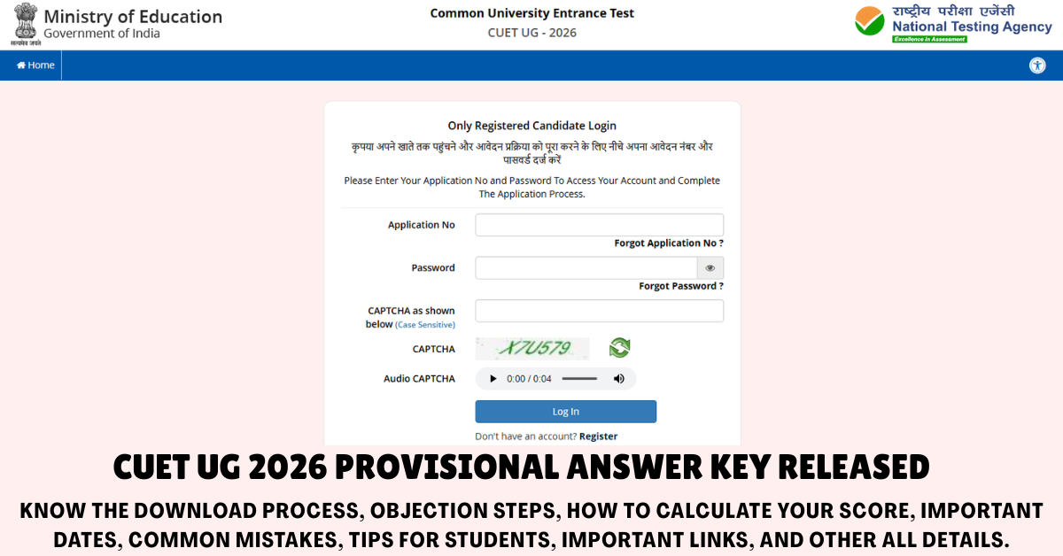 CUET UG 2026 Provisional Answer Key Released