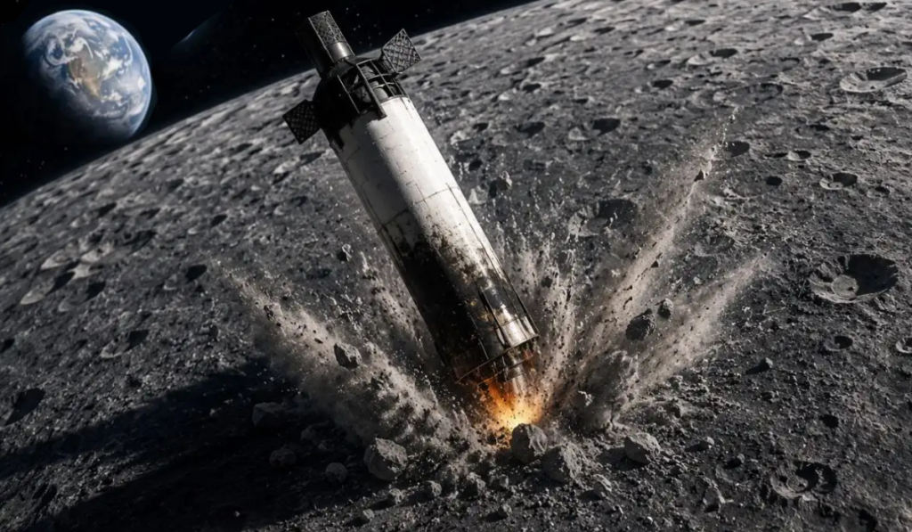 SpaceX Rocket Crashes on the Moon