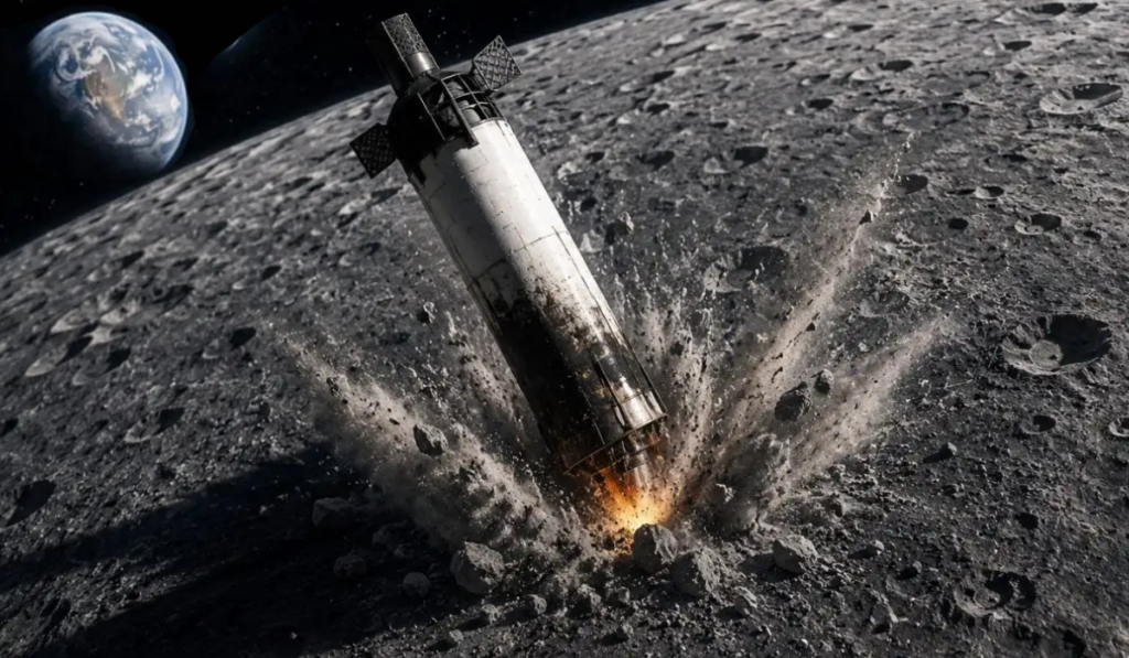 SpaceX Rocket Crashes on the Moon
